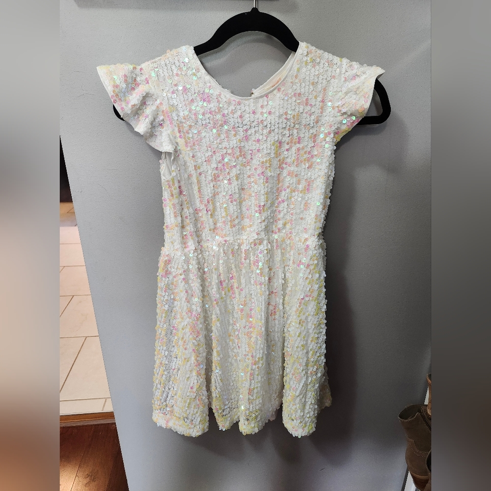 Girls forever 21 white sequin dress